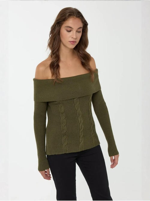 Maglione lavorato a maglia con spalle scoperte hiccup - Kiabi Maglione lavorato a maglia con spalle scoperte hiccup - Kiabi