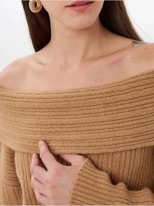 Maglione lavorato a maglia con spalle scoperte - Kiabi Maglione lavorato a maglia con spalle scoperte - Kiabi