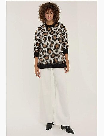 Maglione lavorato a maglia con stampa leopardata hiccup