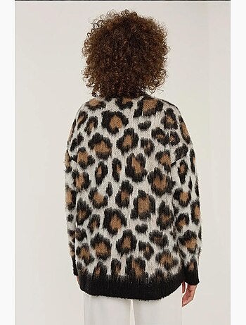 Maglione lavorato a maglia con stampa leopardata hiccup