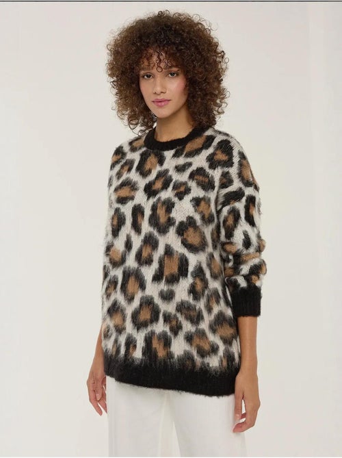 Maglione lavorato a maglia con stampa leopardata hiccup - Kiabi Maglione lavorato a maglia con stampa leopardata hiccup - Kiabi