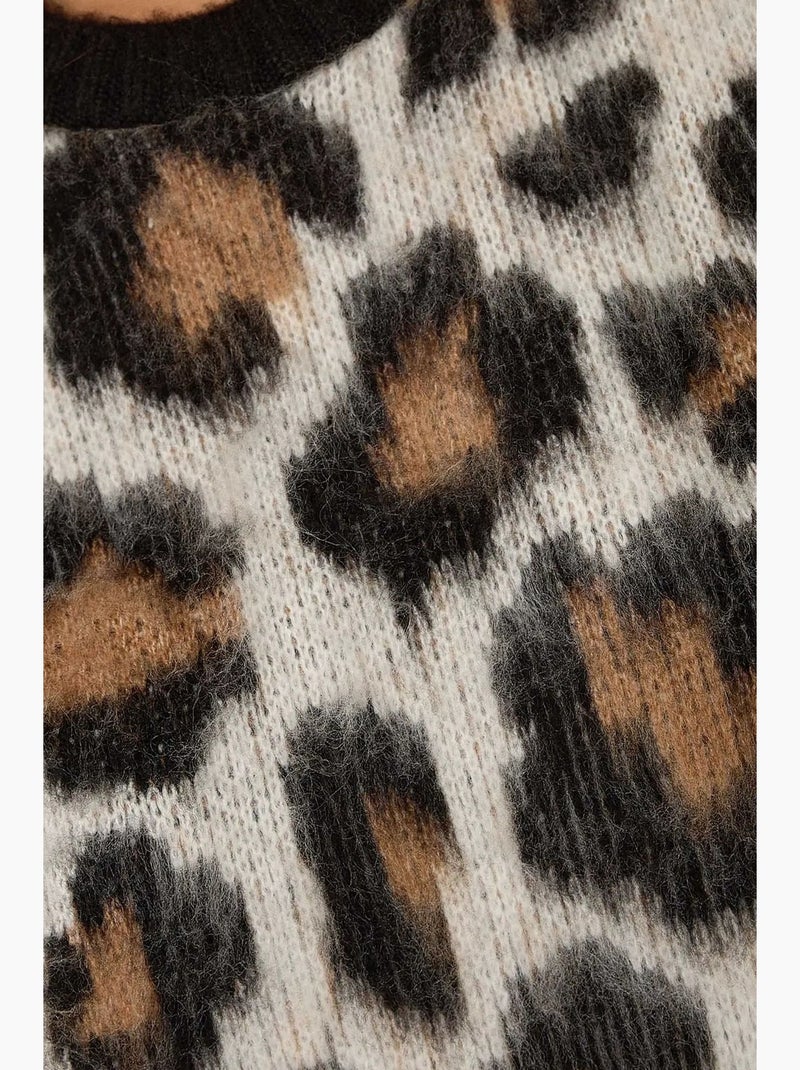 Maglione lavorato a maglia con stampa leopardata hiccup Multicolore - Kiabi
