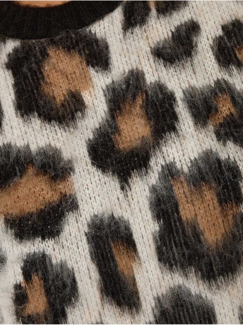 Maglione lavorato a maglia con stampa leopardata Multicolore - Kiabi