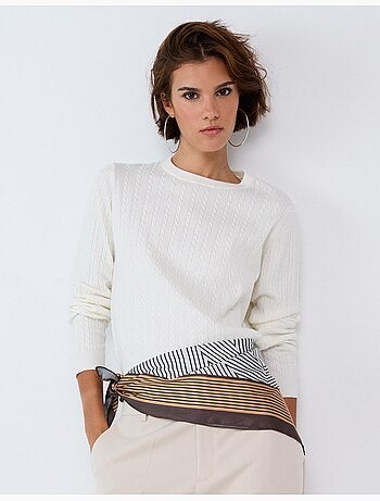 Maglione lavorato a maglia con viscosa, mo fashion