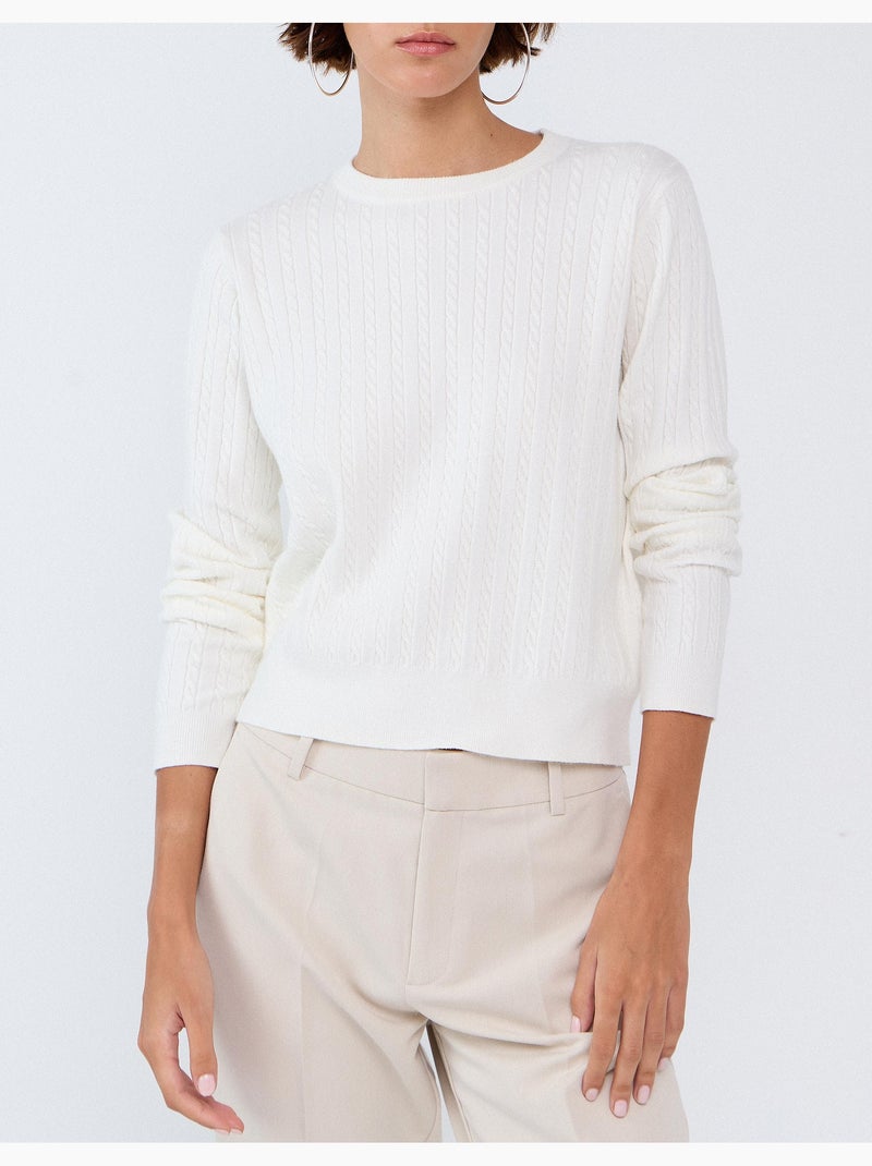 Maglione lavorato a maglia con viscosa, mo fashion Beige - Kiabi