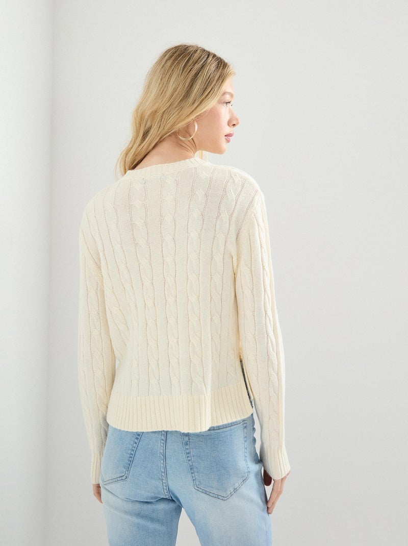 Maglione lavorato a maglia, MO Fashion Bianco - Kiabi