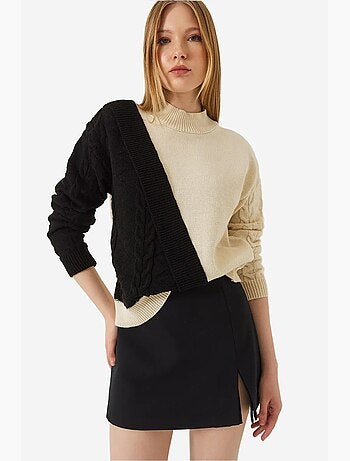 Maglione lavorato a maglia patchwork lucci