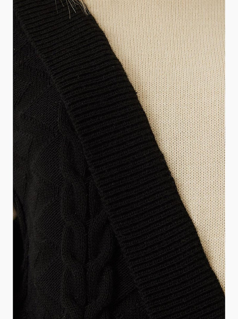 Maglione lavorato a maglia patchwork lucci Crema - Kiabi