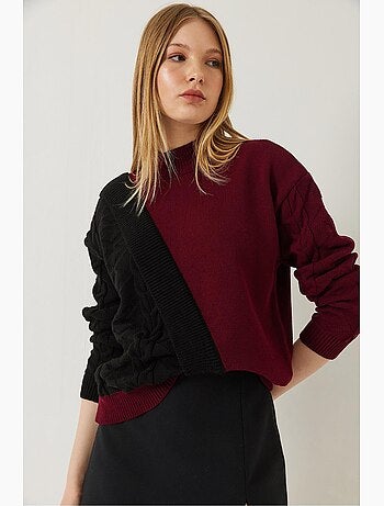 Maglione lavorato a maglia patchwork lucci