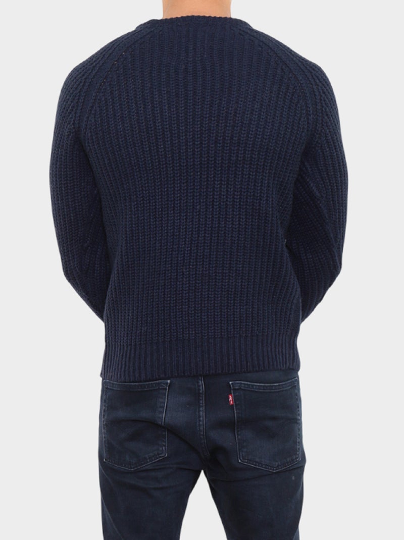 Maglione lavorato a trecce Blu marino - Kiabi