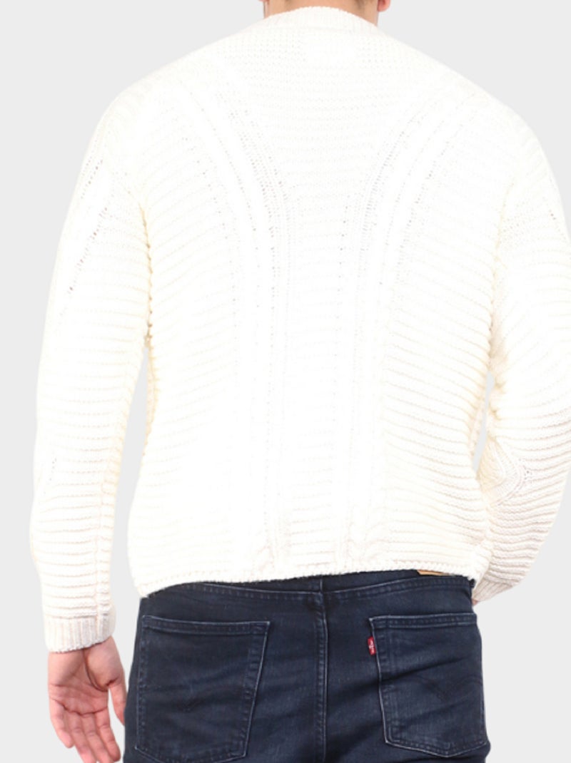 Maglione lavorato a trecce Ecru - Kiabi