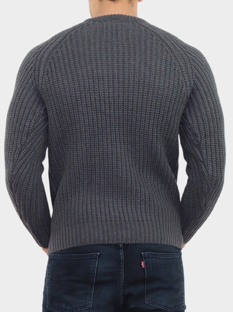 Maglione lavorato a trecce Grigio antracite - Kiabi