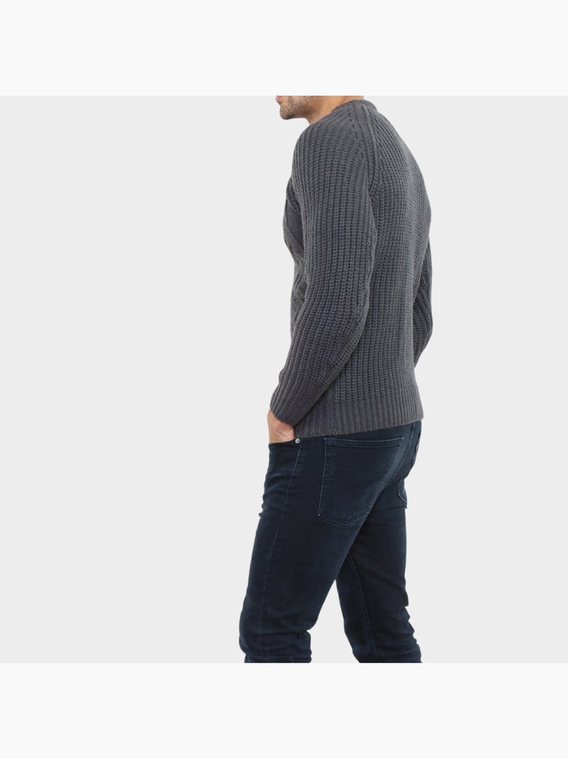Maglione lavorato a trecce Grigio antracite - Kiabi