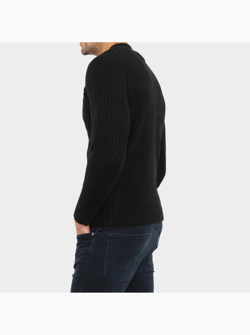 Maglione lavorato a trecce Nero - Kiabi
