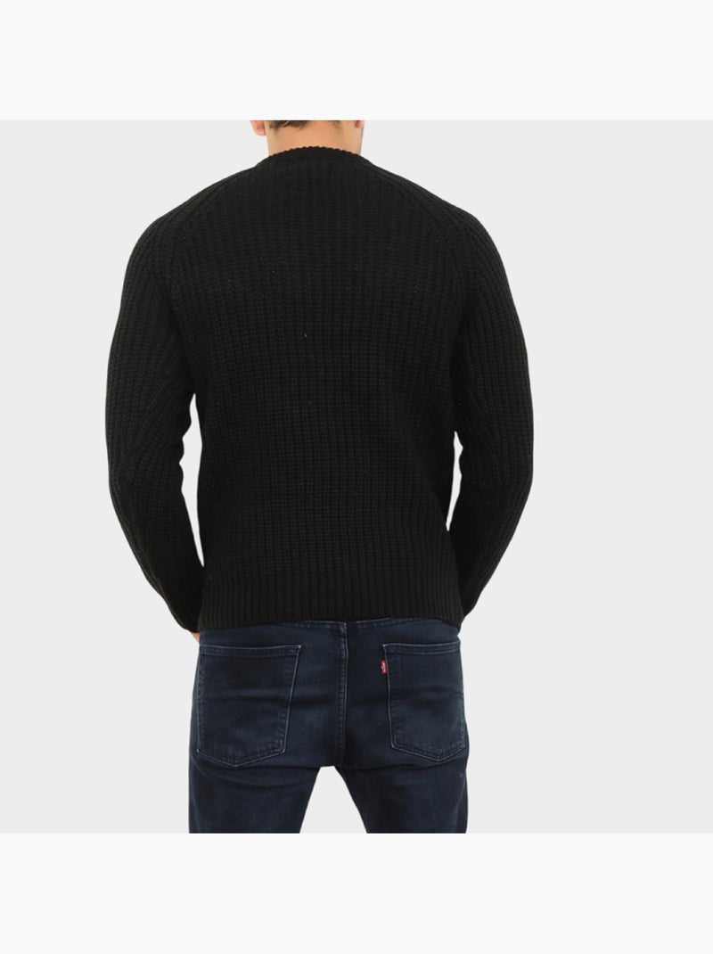 Maglione lavorato a trecce Nero - Kiabi