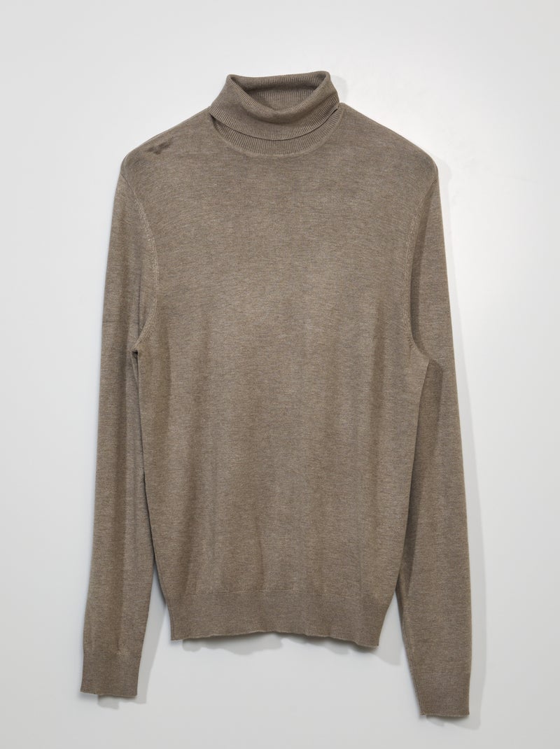 Maglione leggero collo a dolcevita BEIGE - Kiabi