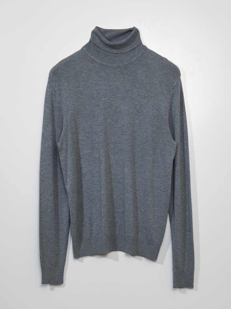 Maglione leggero collo a dolcevita GRIGIO - Kiabi
