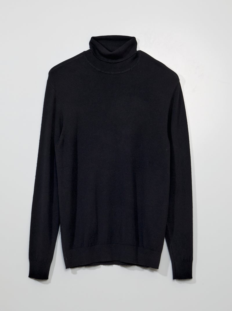 Maglione leggero collo a dolcevita nero - Kiabi