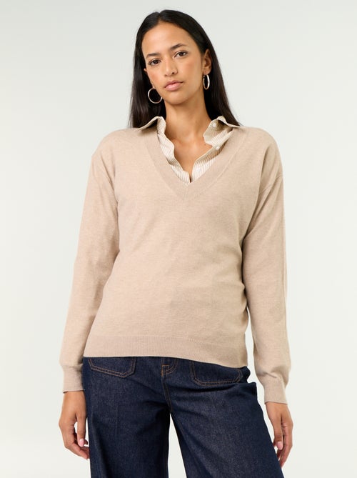 Maglione leggero con scollo a V - Kiabi