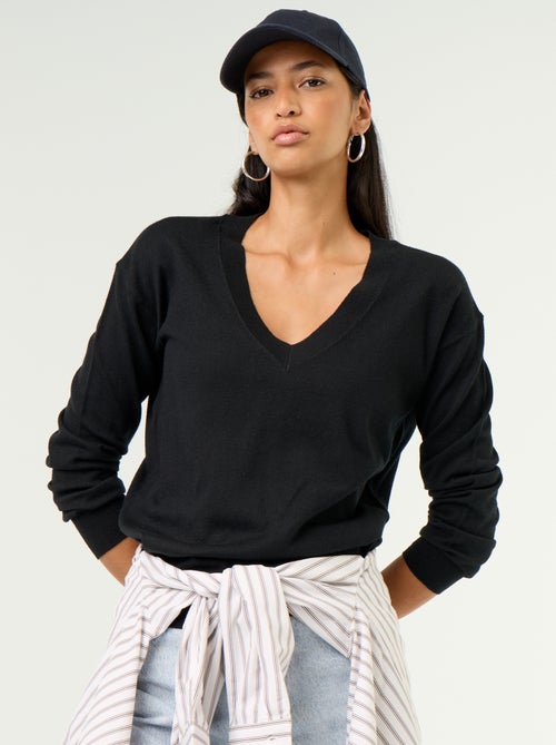 Maglione leggero con scollo a V - Kiabi Maglione leggero con scollo a V - Kiabi