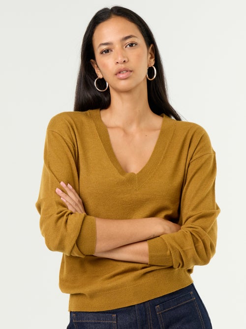 Maglione leggero con scollo a V - Kiabi Maglione leggero con scollo a V - Kiabi
