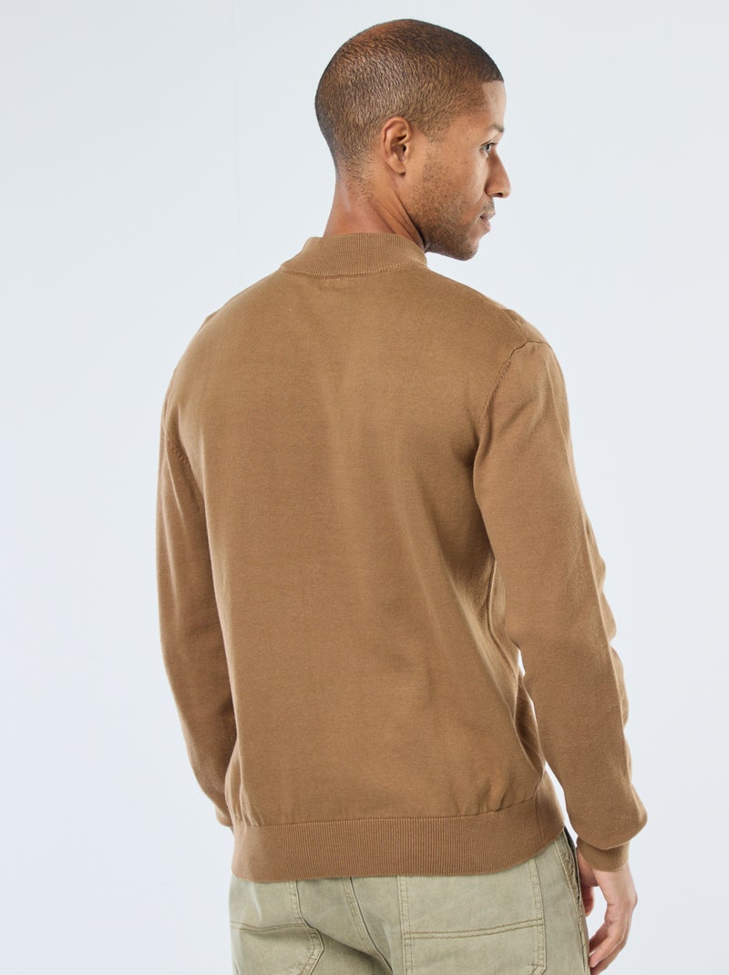 Maglione leggero in maglia fine a collo alto Marrone - Kiabi