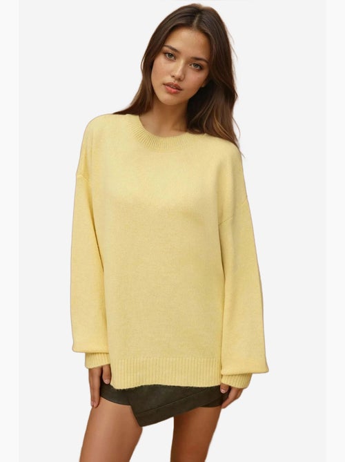 Maglione lungo a maglia spessa con girocollo hiccup - Kiabi Maglione lungo a maglia spessa con girocollo hiccup - Kiabi