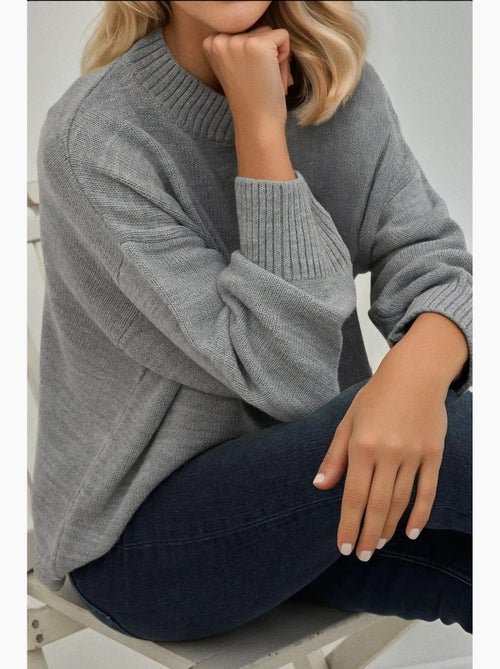 Maglione lungo a maglia spessa con girocollo hiccup - Kiabi