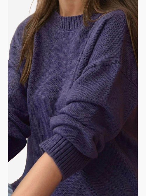 Maglione lungo a maglia spessa con girocollo hiccup - Kiabi