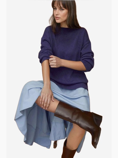 Maglione lungo a maglia spessa con girocollo hiccup - Kiabi
