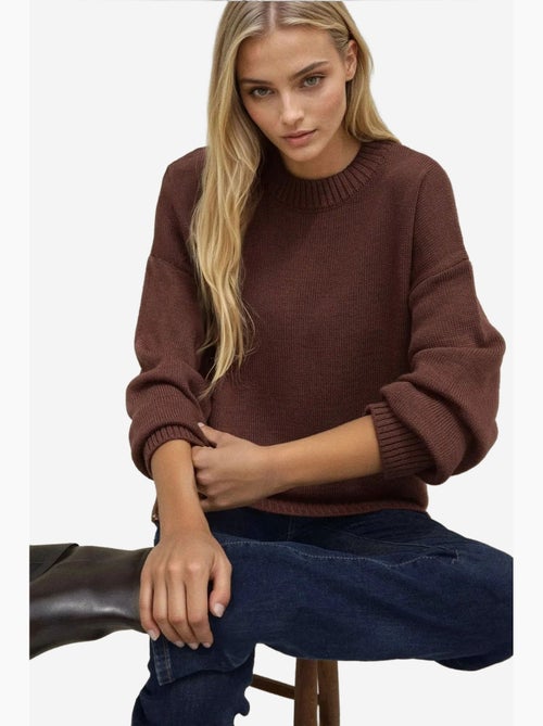 Maglione lungo a maglia spessa con girocollo hiccup - Kiabi Maglione lungo a maglia spessa con girocollo hiccup - Kiabi
