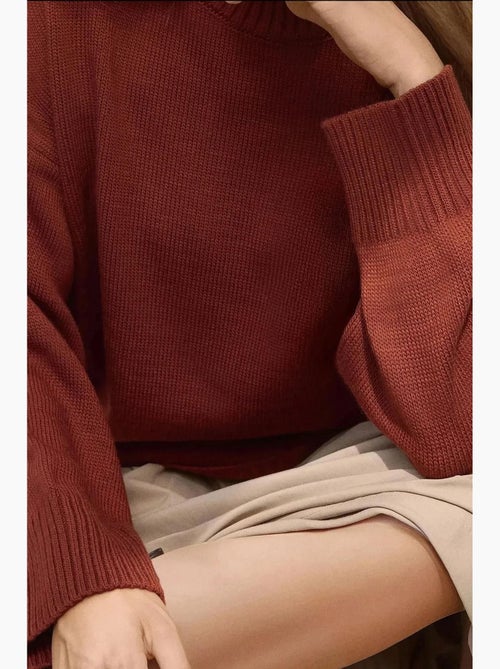 Maglione lungo a maglia spessa con girocollo hiccup - Kiabi Maglione lungo a maglia spessa con girocollo hiccup - Kiabi