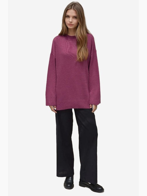 Maglione lungo a maglia spessa con girocollo hiccup - Kiabi