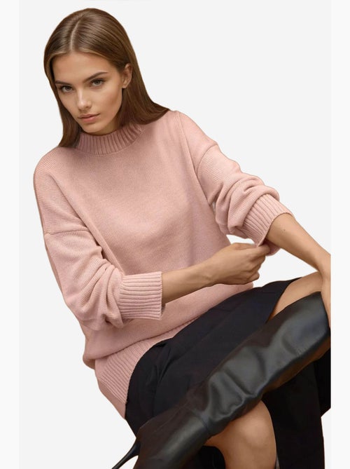 Maglione lungo a maglia spessa con girocollo hiccup - Kiabi