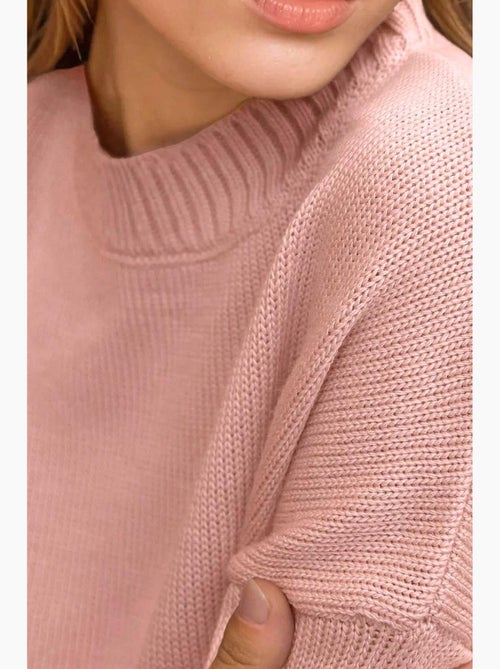 Maglione lungo a maglia spessa con girocollo hiccup - Kiabi