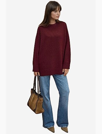 Maglione lungo a maglia spessa con girocollo hiccup