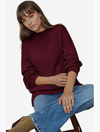 Maglione lungo a maglia spessa con girocollo hiccup