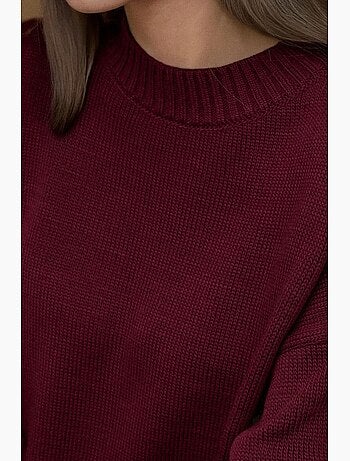 Maglione lungo a maglia spessa con girocollo hiccup