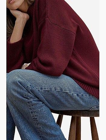 Maglione lungo a maglia spessa con girocollo hiccup