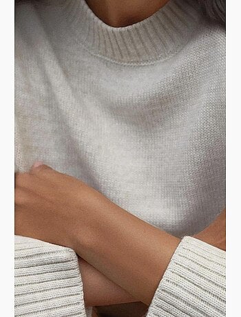 Maglione lungo a maglia spessa con girocollo hiccup
