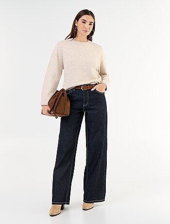 Maglione lungo in maglia mélange