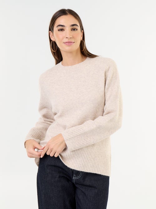 Maglione lungo in maglia mélange - Kiabi