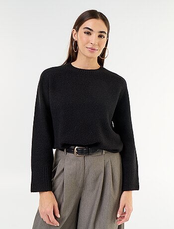 Maglione lungo in maglia mélange