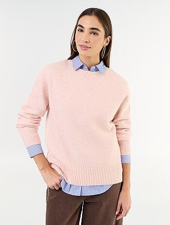 Maglione lungo in maglia mélange