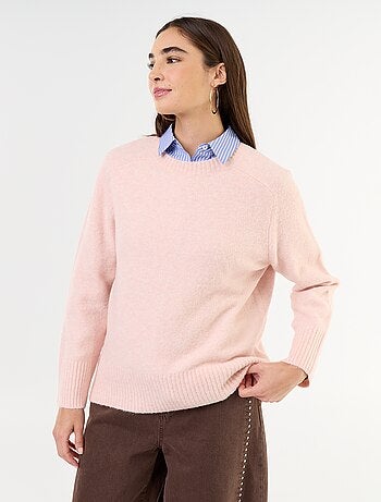 Maglione lungo in maglia mélange