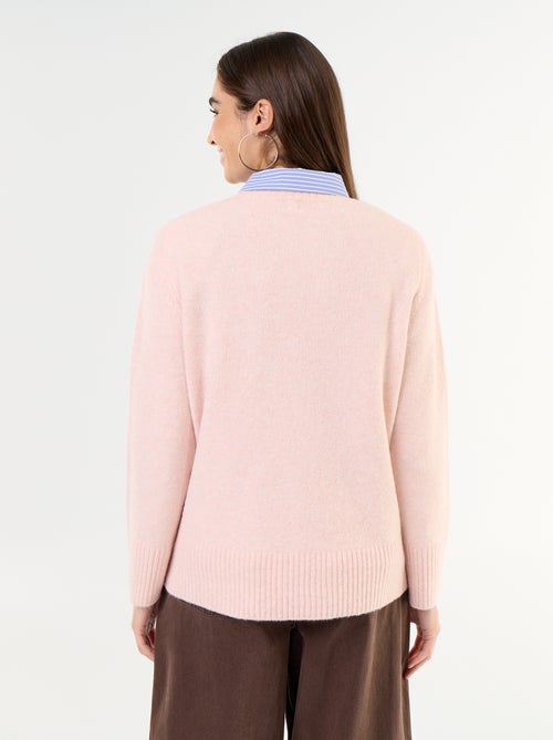 Maglione lungo in maglia mélange - Kiabi