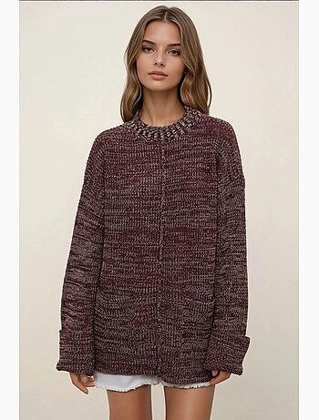 Maglione lungo in maglia testurizzata relaxed fit con tasche hiccup