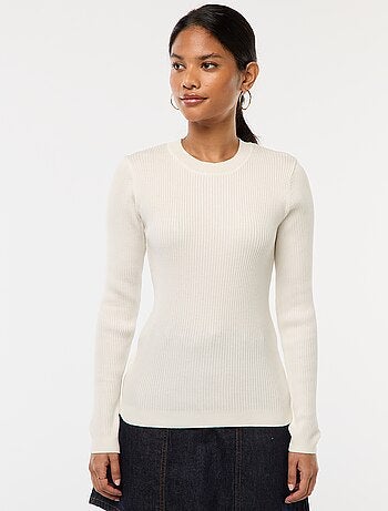 Maglione maniche lunghe a coste maniche lunghe