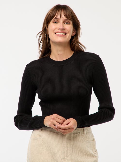 Maglione maniche lunghe a coste maniche lunghe - Kiabi