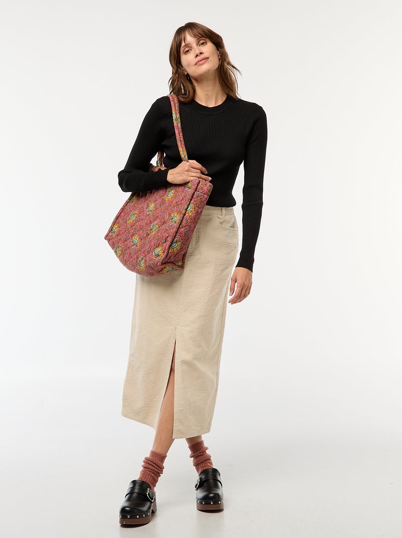 Maglione maniche lunghe a coste maniche lunghe nero - Kiabi